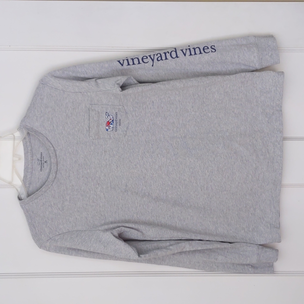 Boy's M (12-14) Vineyard Vines Maine LS Whale Tee